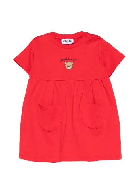 Moschino Kids round-neck pocket dress