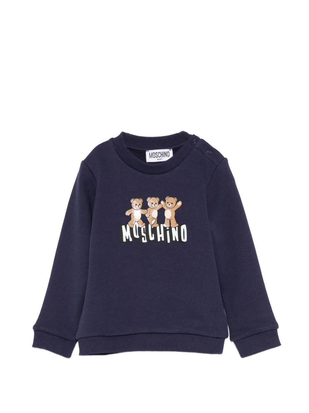 Moschino Kids teddy-print crewneck sweatshirt - Blu