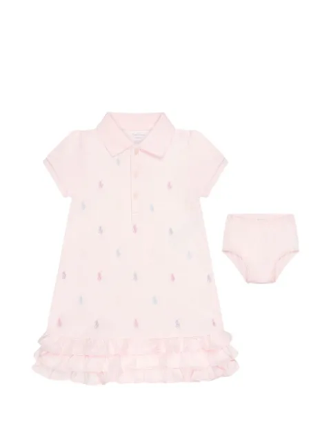 POLO RALPH LAUREN KIDS ruffled polo dress and bloomers set (set of two)