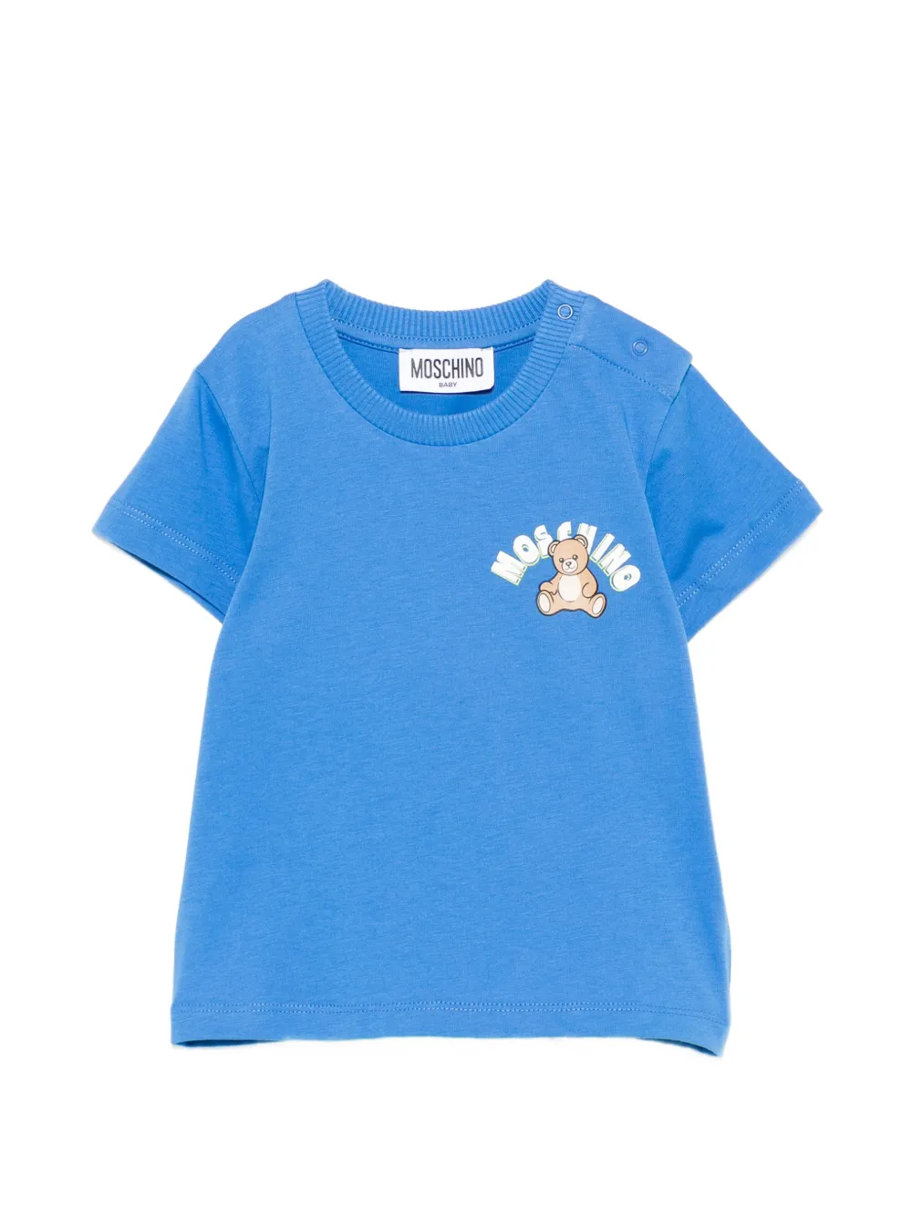 Moschino Kids teddy-logo T-shirt - Blu