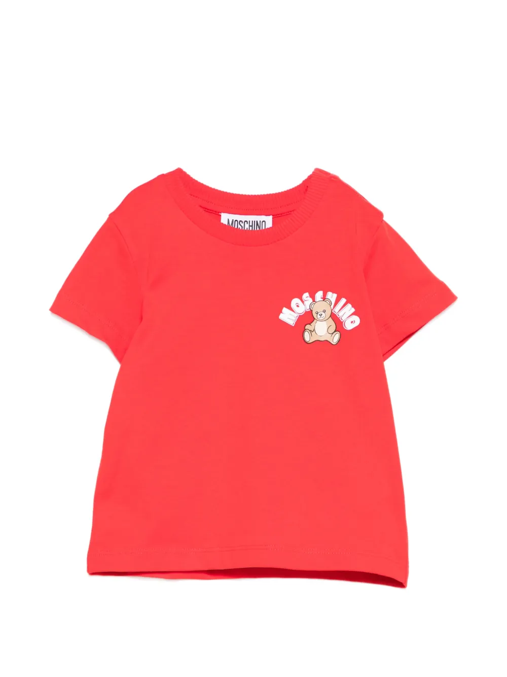 Moschino Kids teddy-logo T-shirt - Rosso