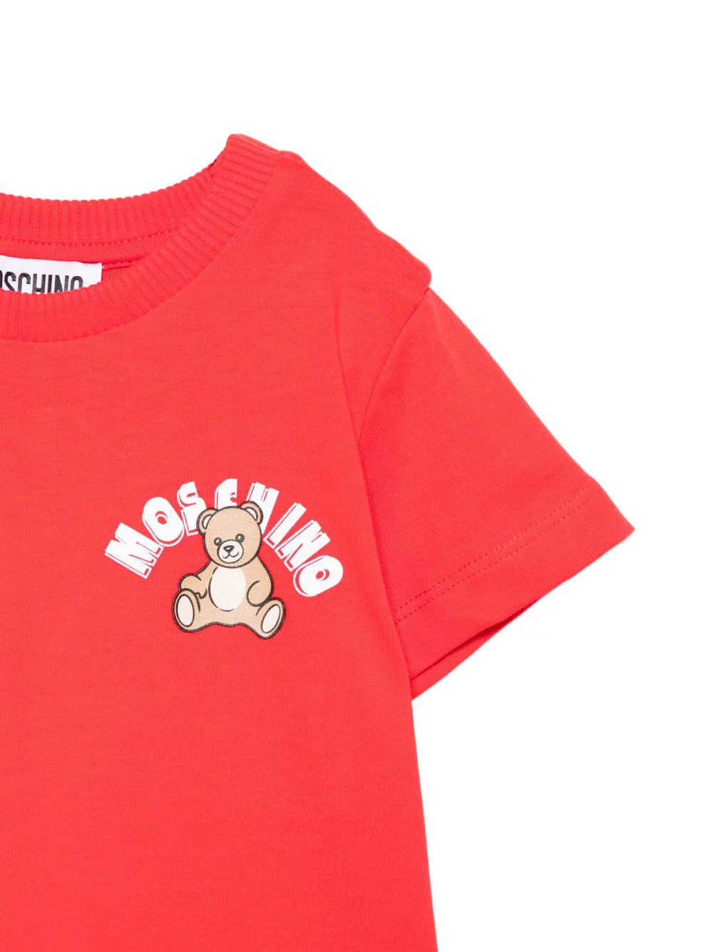 Moschino Kids T-shirt met teddy-logo Rood