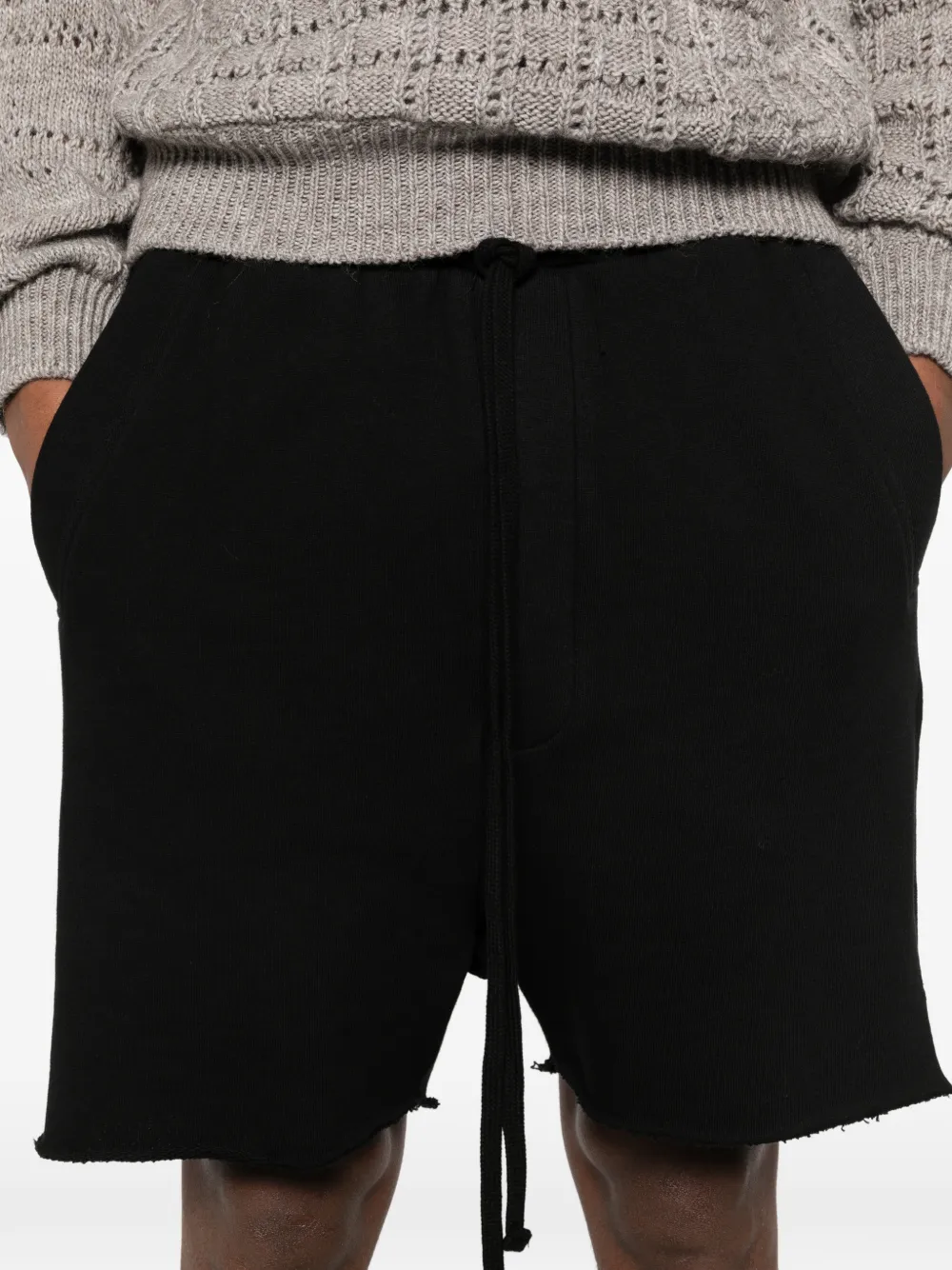 Drawstring Frayed Shorts