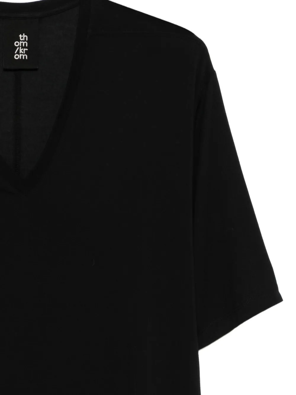 Thom Krom T-shirt met V-hals Zwart