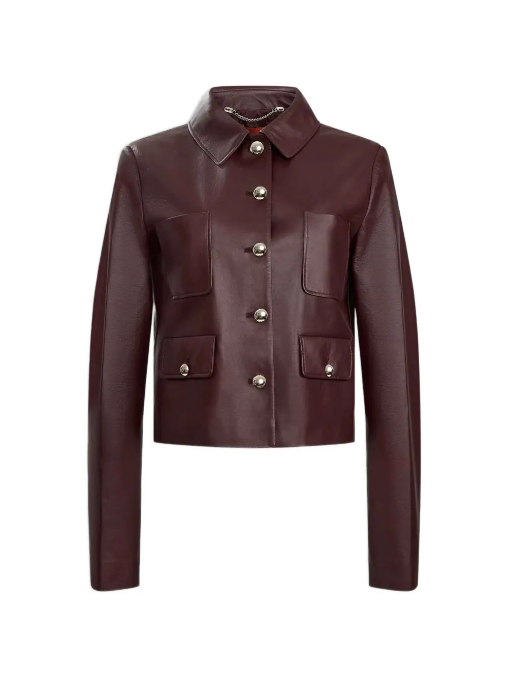Altuzarra Four Pockets Leather Jacket In Burgundy