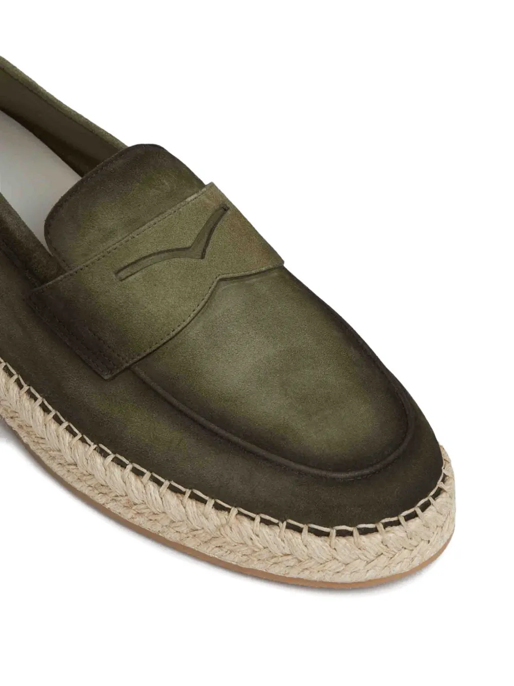 Santoni Suède espadrilles Groen