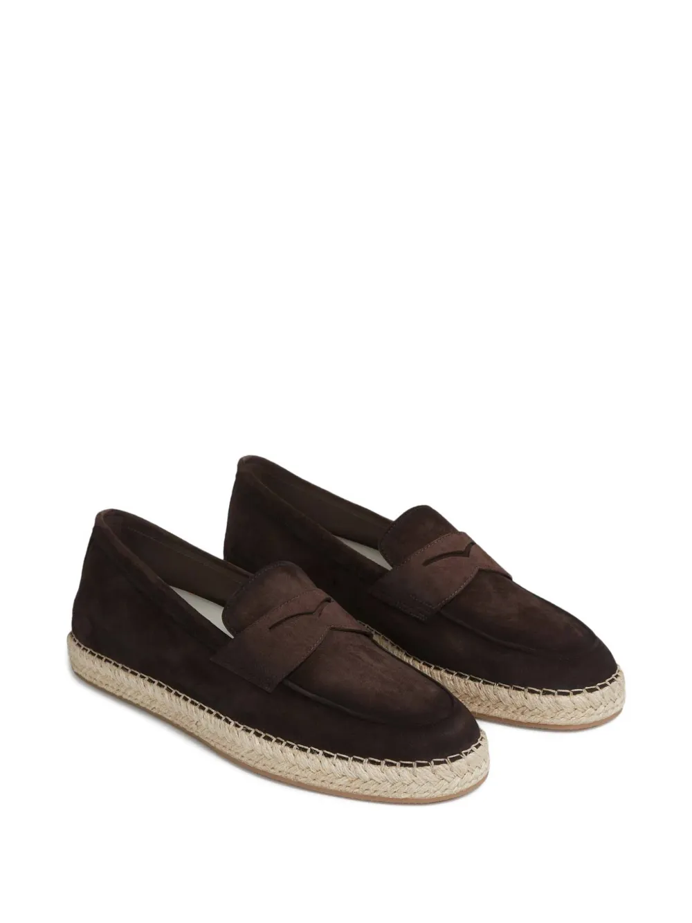 Santoni Leren loafers Bruin