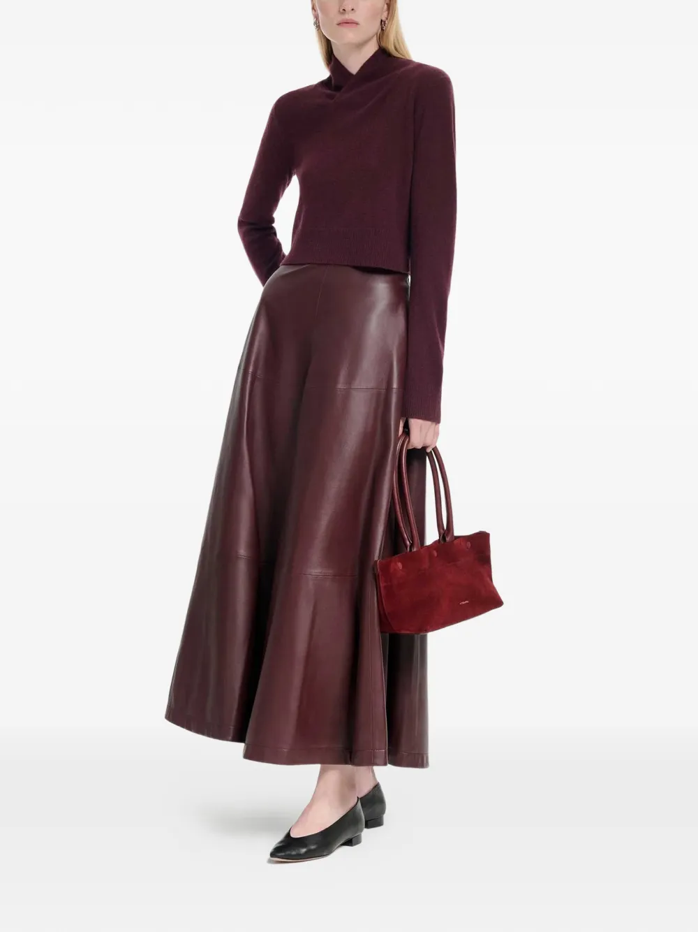 Varda Flared Lambskin Skirt