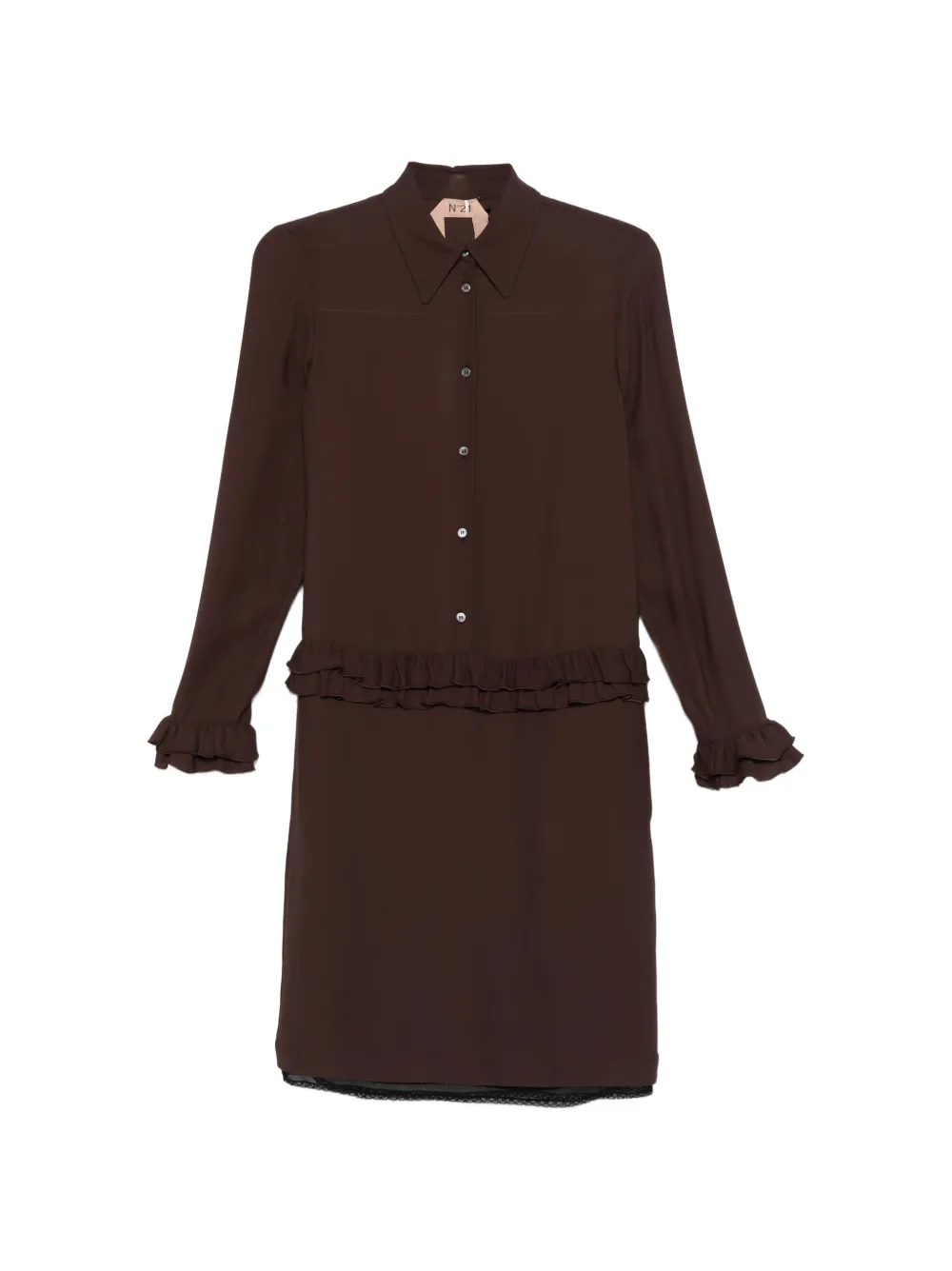 Nº21 ruffled dress - Marrone