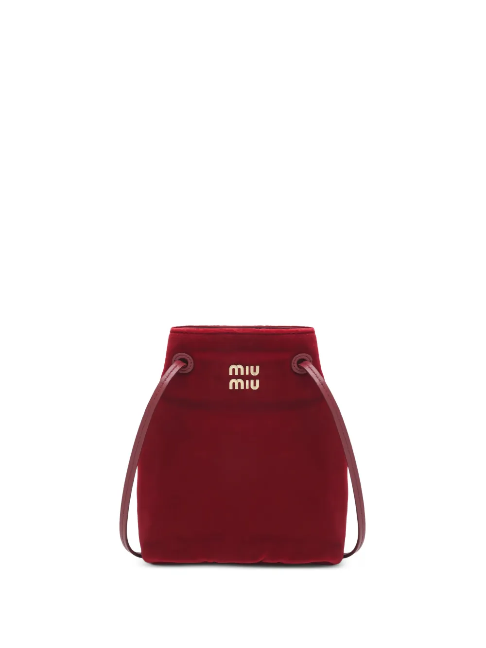 Miu Miu Borsa mini in velluto con logo - Rosso