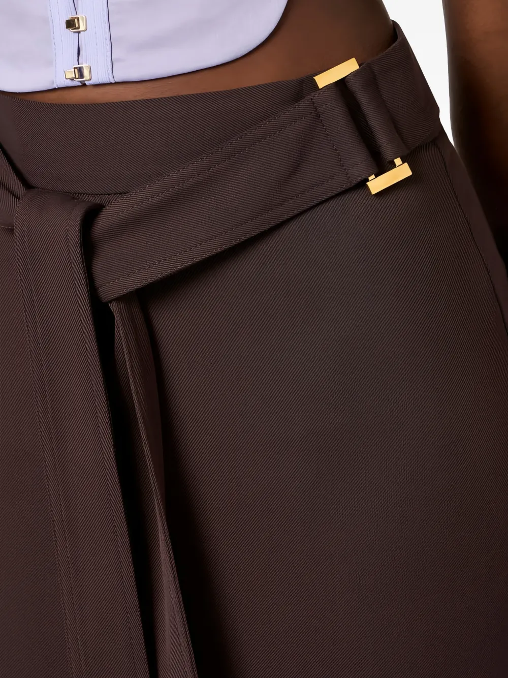 Elisabetta Franchi Gabardine rok met sjerp Paars