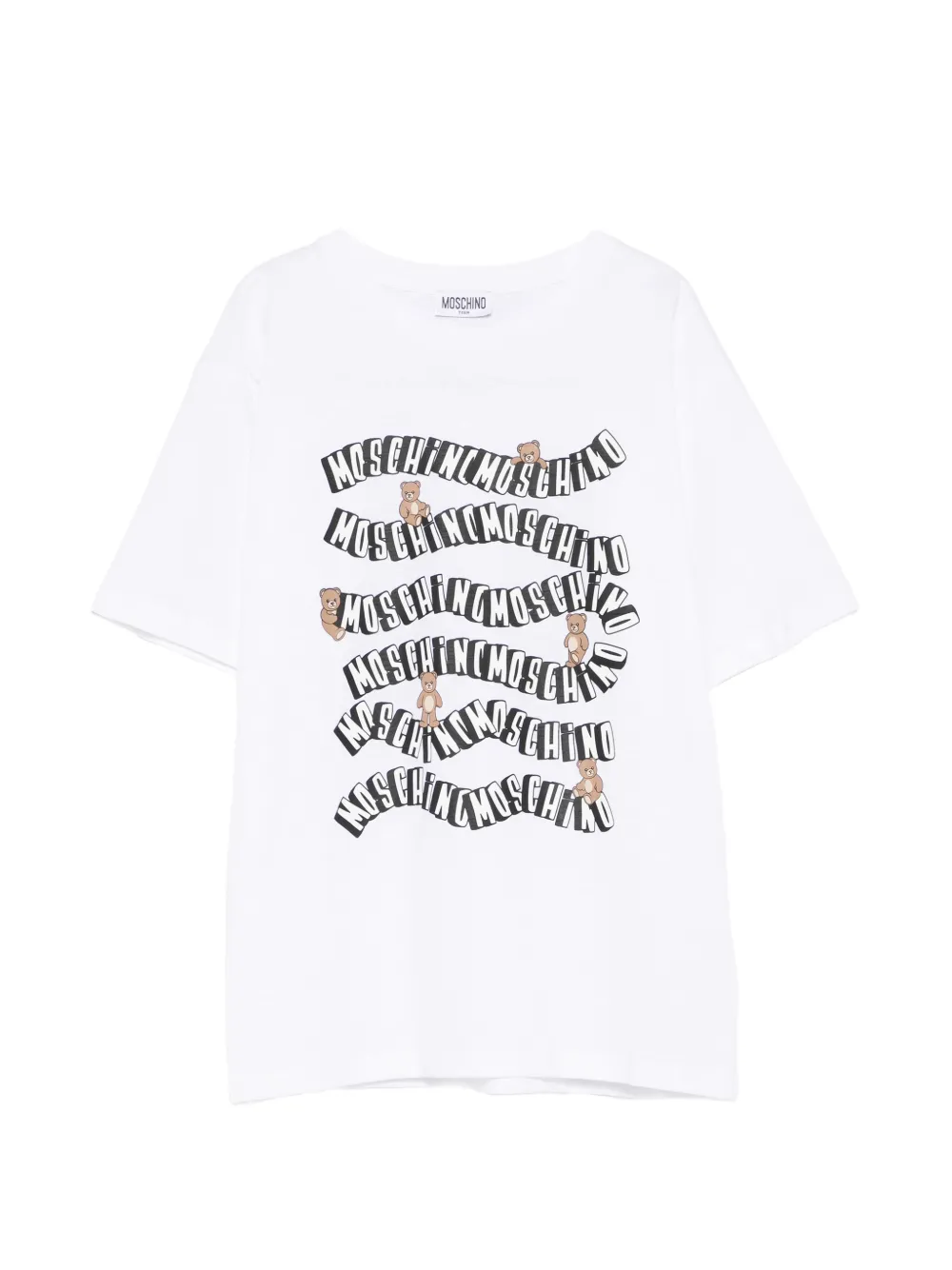 Moschino Kids teddy-print T-shirt - Bianco