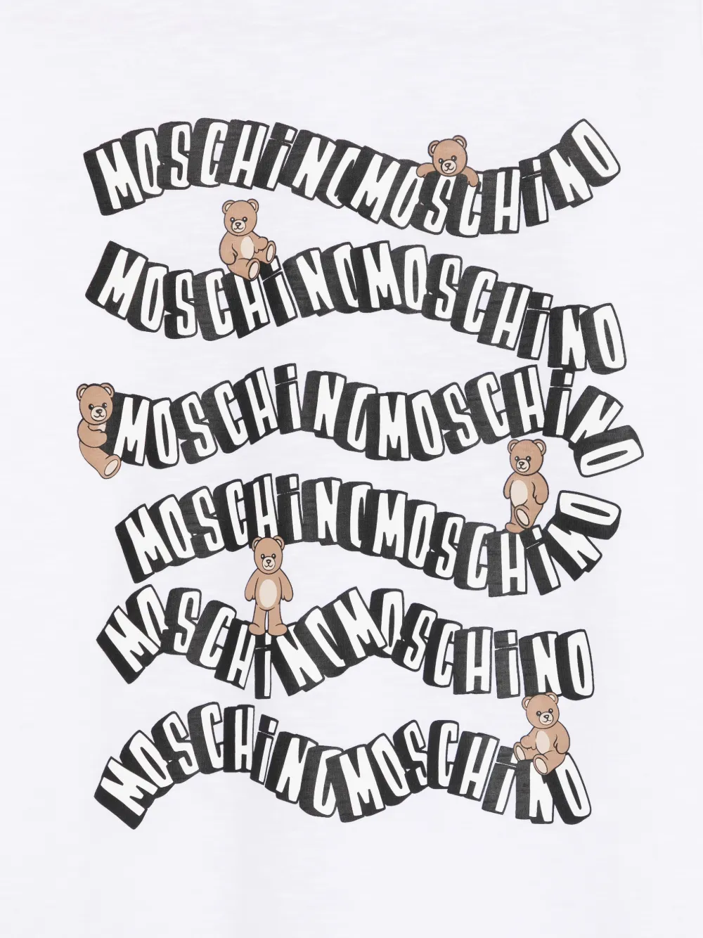 Moschino Kids T-shirt met teddybeerprint Wit