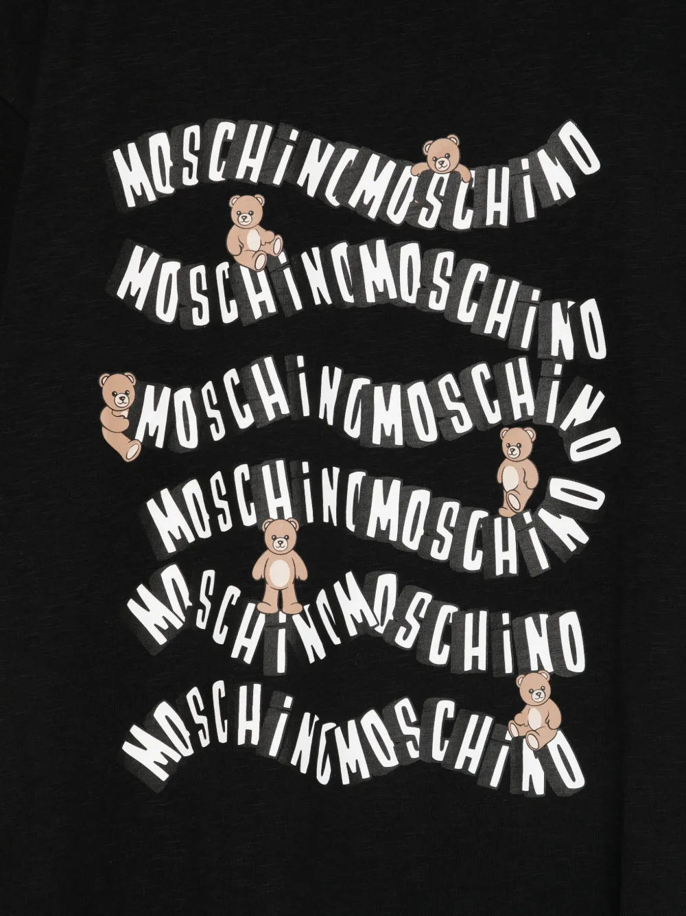Moschino Kids T-shirt met teddybeer en logo Zwart