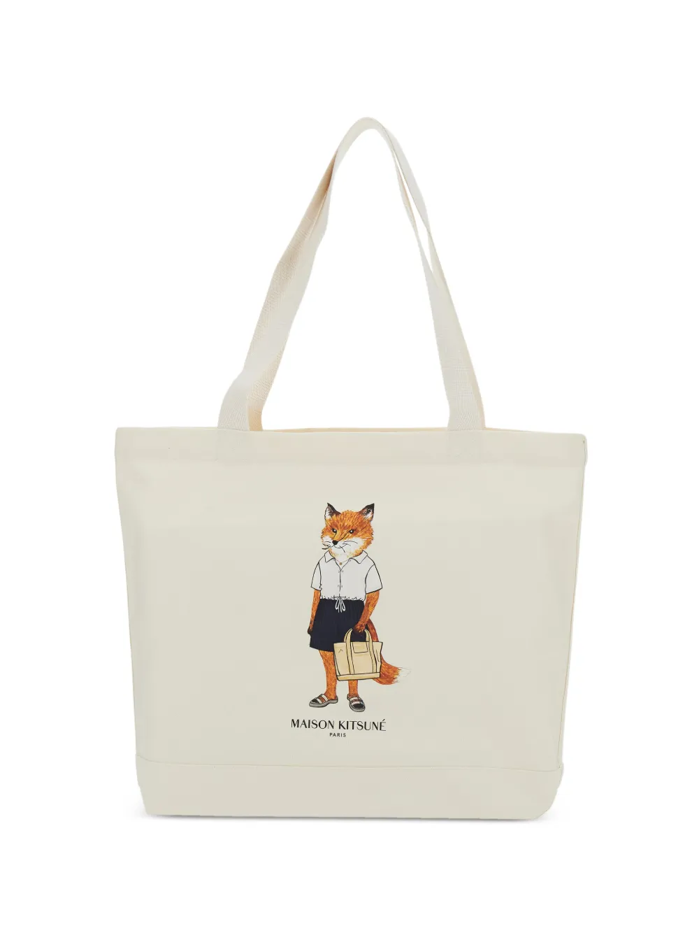 Maison Kitsuné Fox-print tote bag - Toni neutri