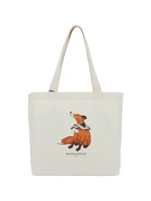 n*m様 MAISON KITSUNE SMALL TOTE Maison Kitsuné Fox Head Canvas Tote Bag | Neutrals | FARFETCH CA