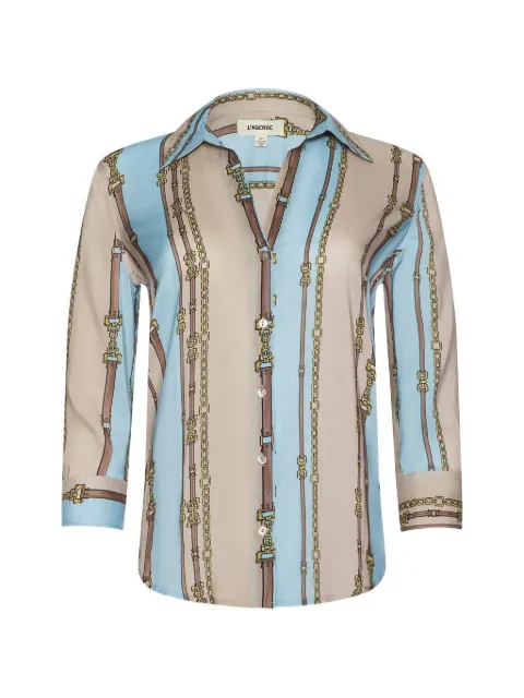 L'Agence Camille belt stripe blouse