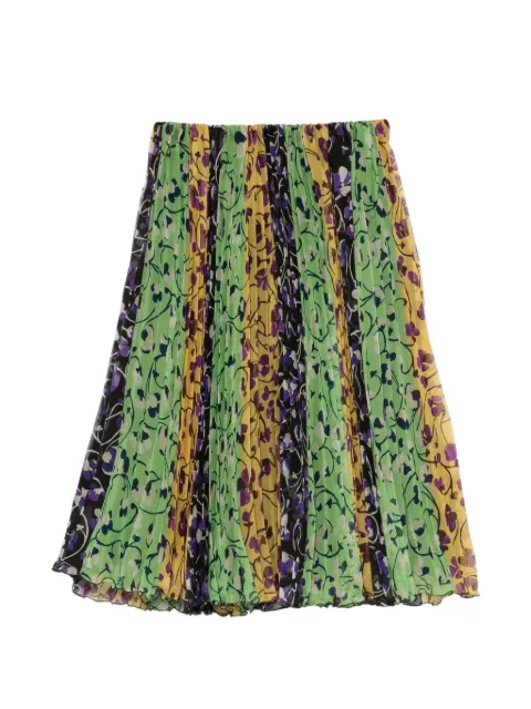 La DoubleJ — floral-detail pleated midi skirt