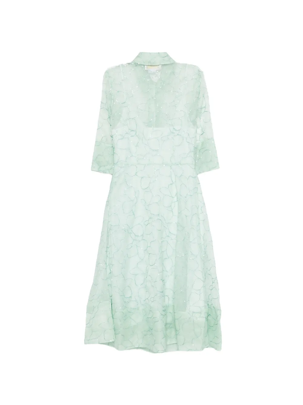 Genny Jurk met pailletten en bloemen Groen