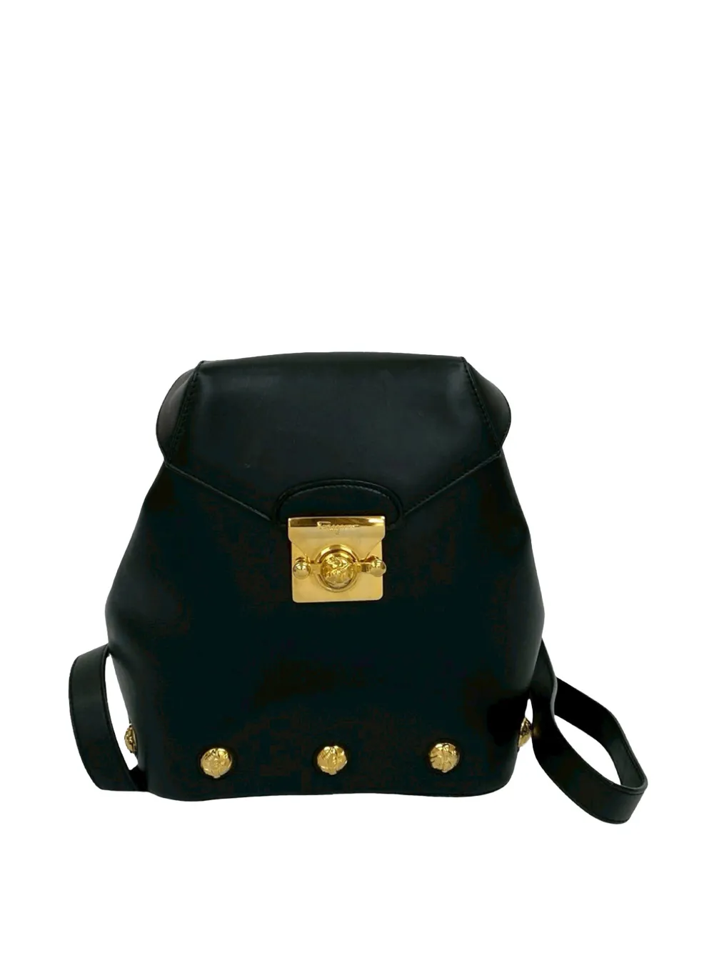 Ferragamo Pre-Owned 1990 Gancini Calfskin Leather backpack - Nero