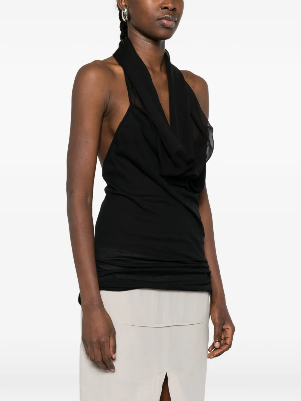  Rick Owens Sunburn Halter Top - Black 