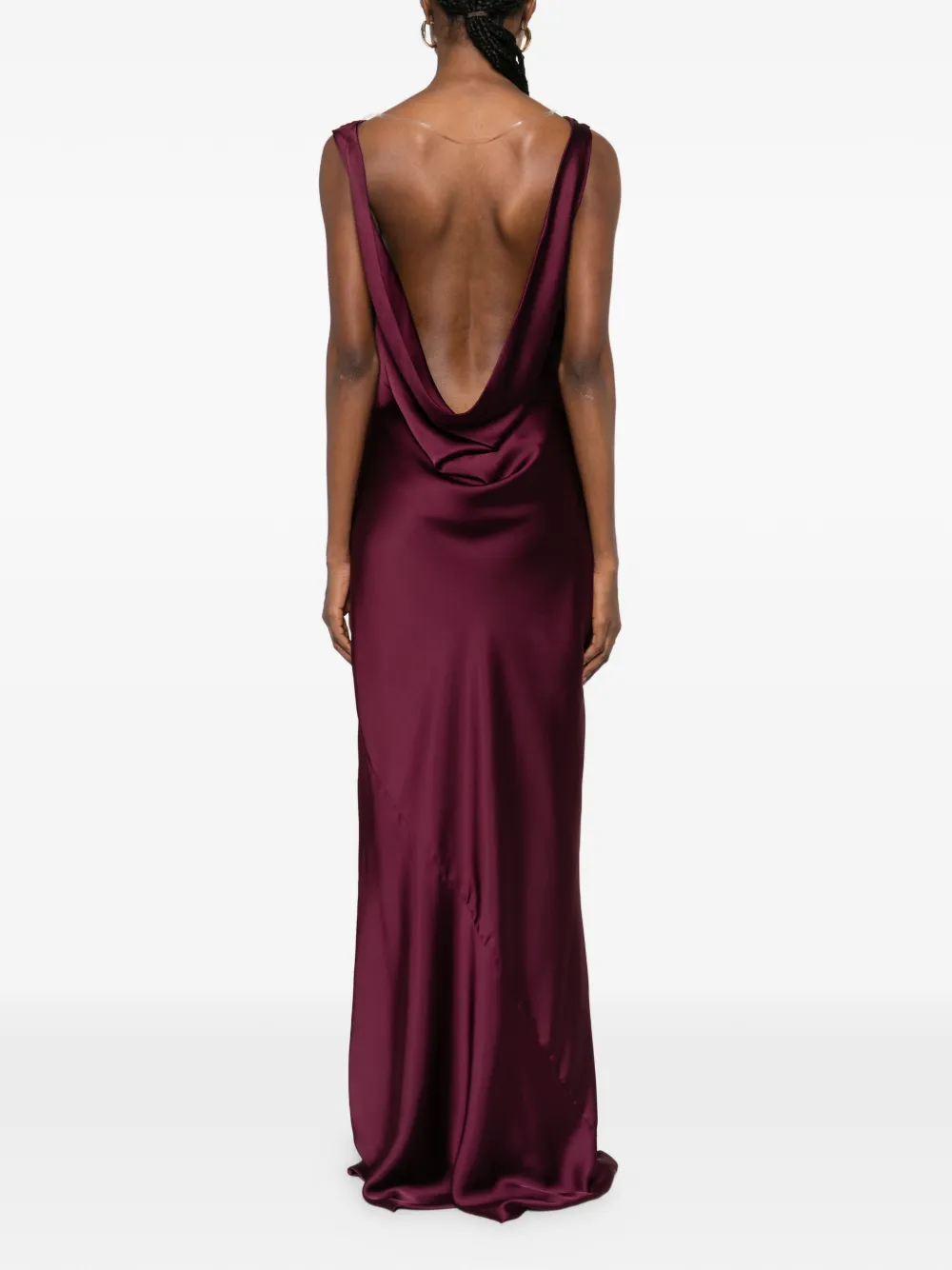 Norma Kamali Maxi-jurk met hoge hals Paars