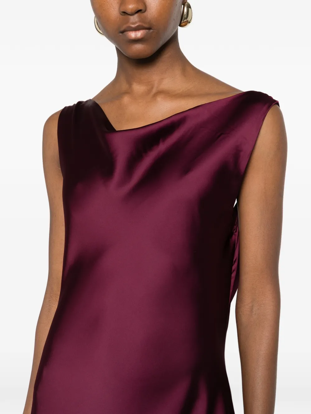 Norma Kamali Maxi-jurk met hoge hals Paars