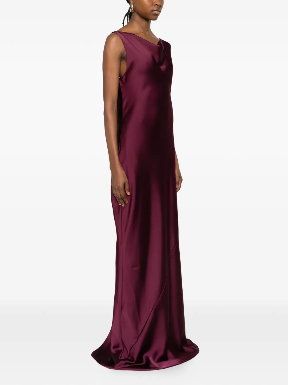 Norma Kamali Maxi-jurk met hoge hals Paars