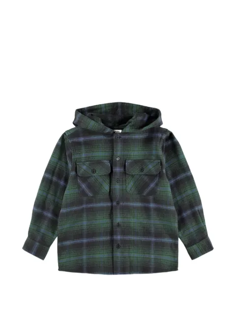 Molo hooded checked shirt