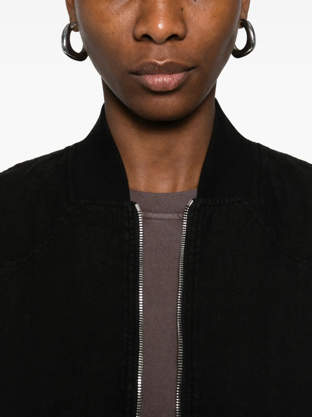 Zip-Up Linen Jacket