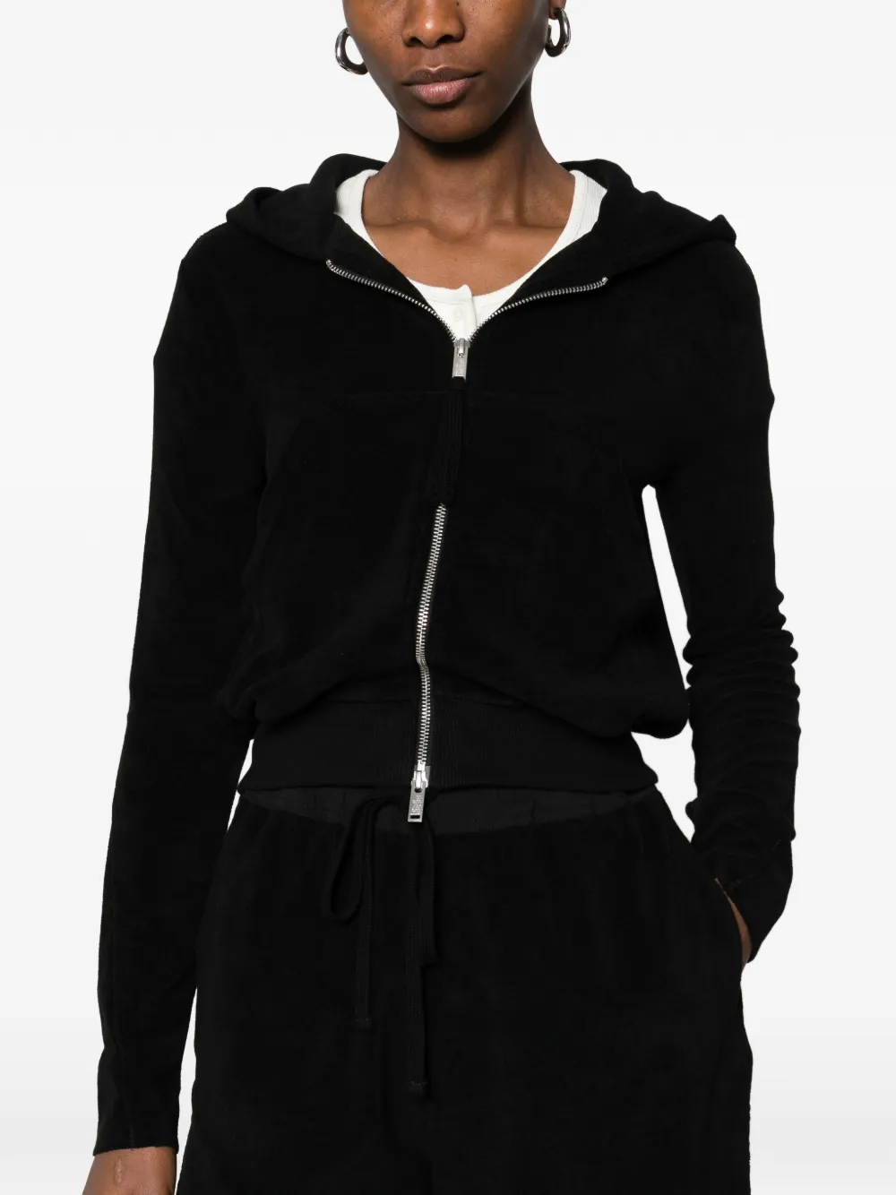 Thom Krom Hoodie met rits Zwart