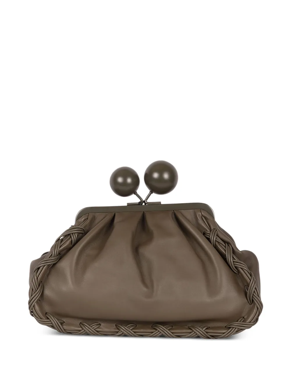  Weekend Max Mara Medium Pasticciono Braided Detail Kiss-lock Clutch Bag - Green 