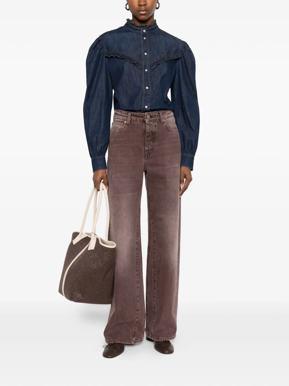 TWINSET Blouse met ruches Blauw