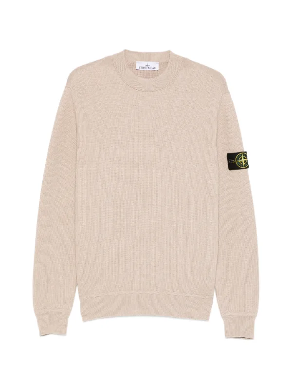 STONE  ベージュ ファインニットセーター Stone Island ロゴパッチ セーター | ニュートラル | FARFETCH JP