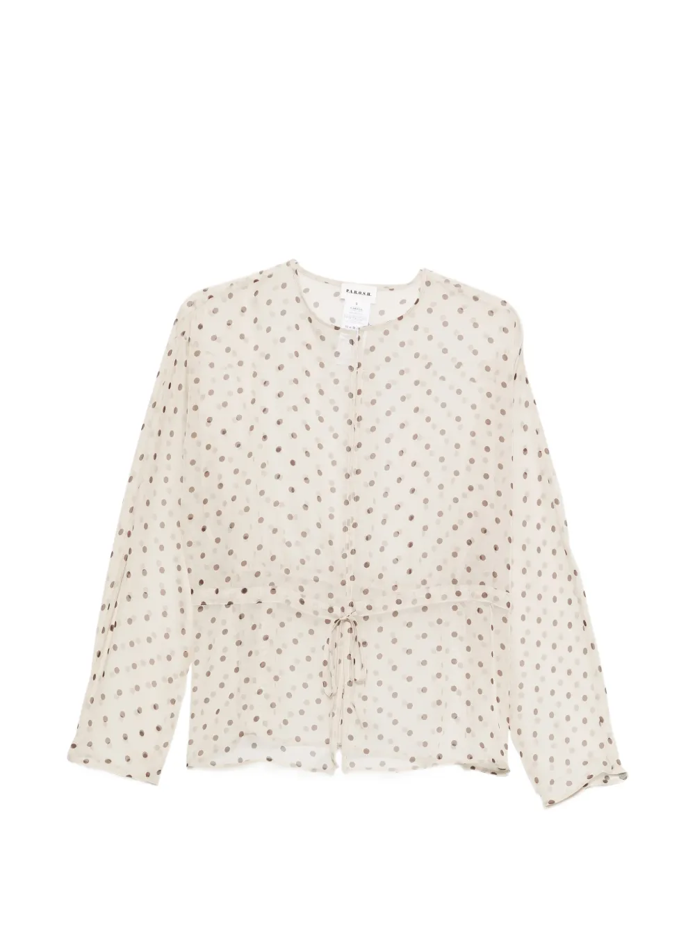 P.A.R.O.S.H. polka-dot tie-waist blouse - Toni neutri