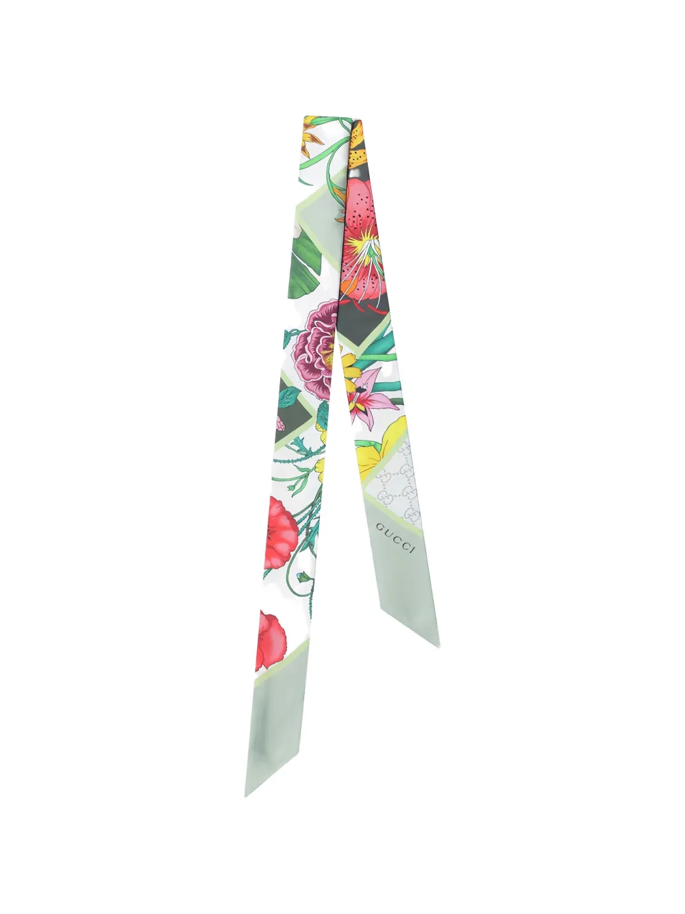 Gucci Seidenband mit Print - Weiß