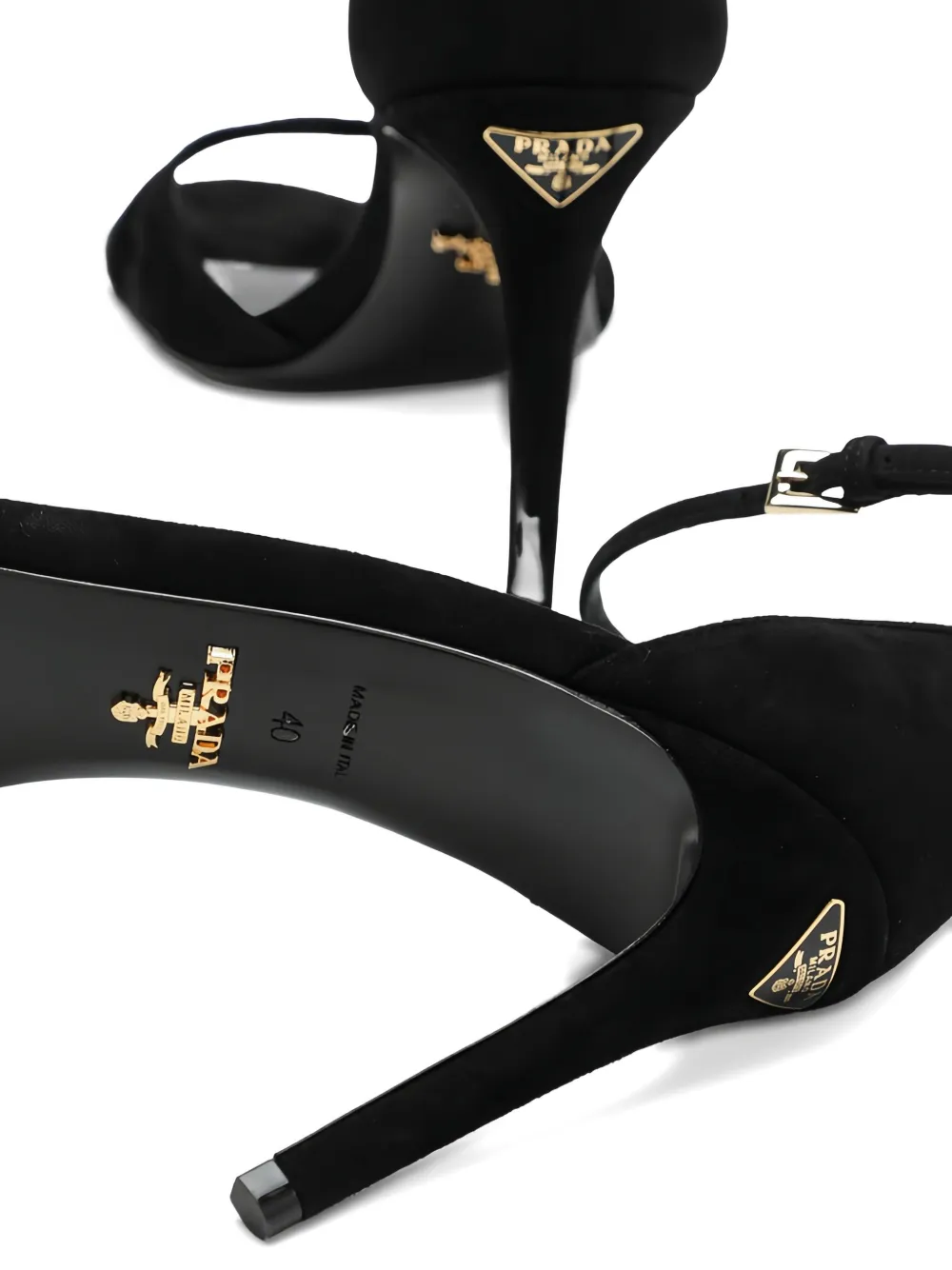 Prada criss-cross stiletto-heel sandals Zwart