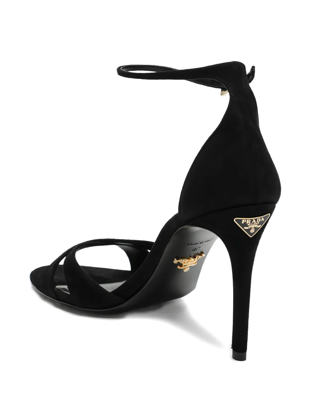 Prada criss-cross stiletto-heel sandals Zwart