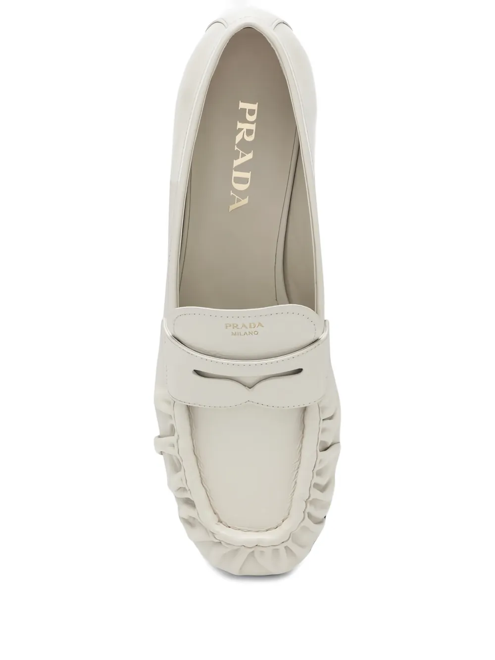 Prada Loafers met ruches Beige