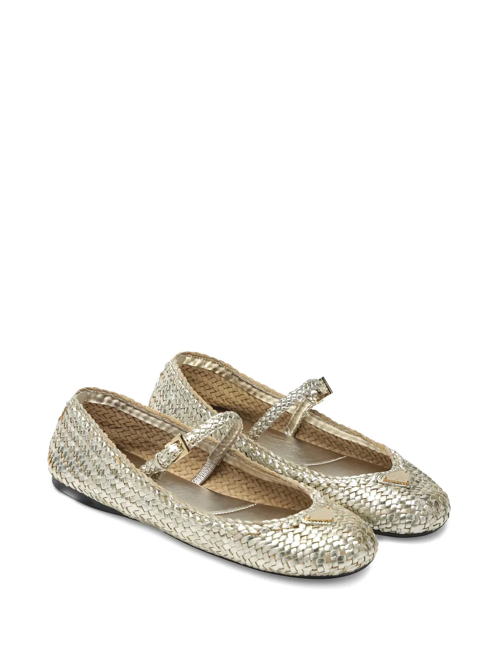 Prada woven ballet flats Goud