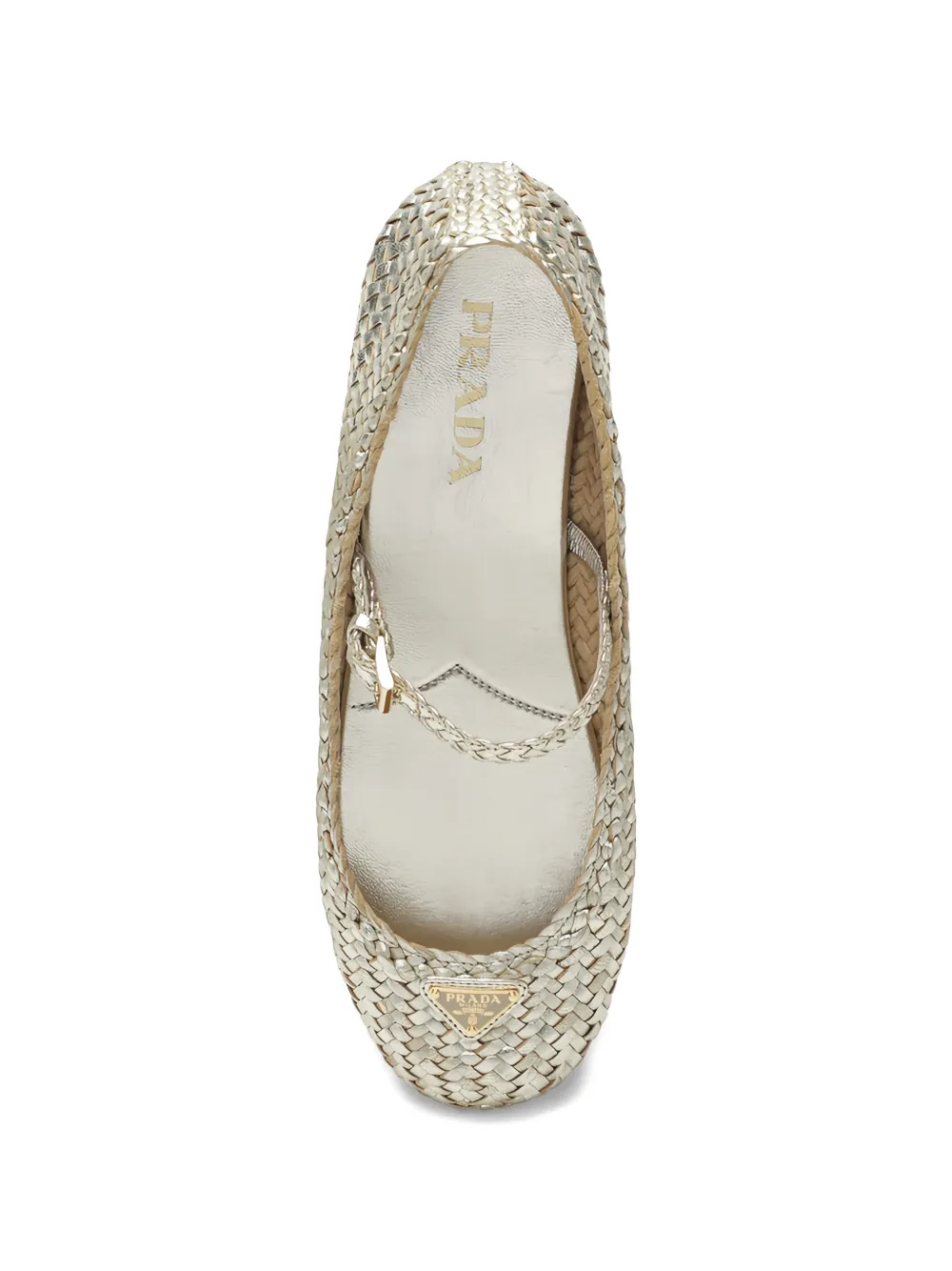 Prada woven ballet flats Goud
