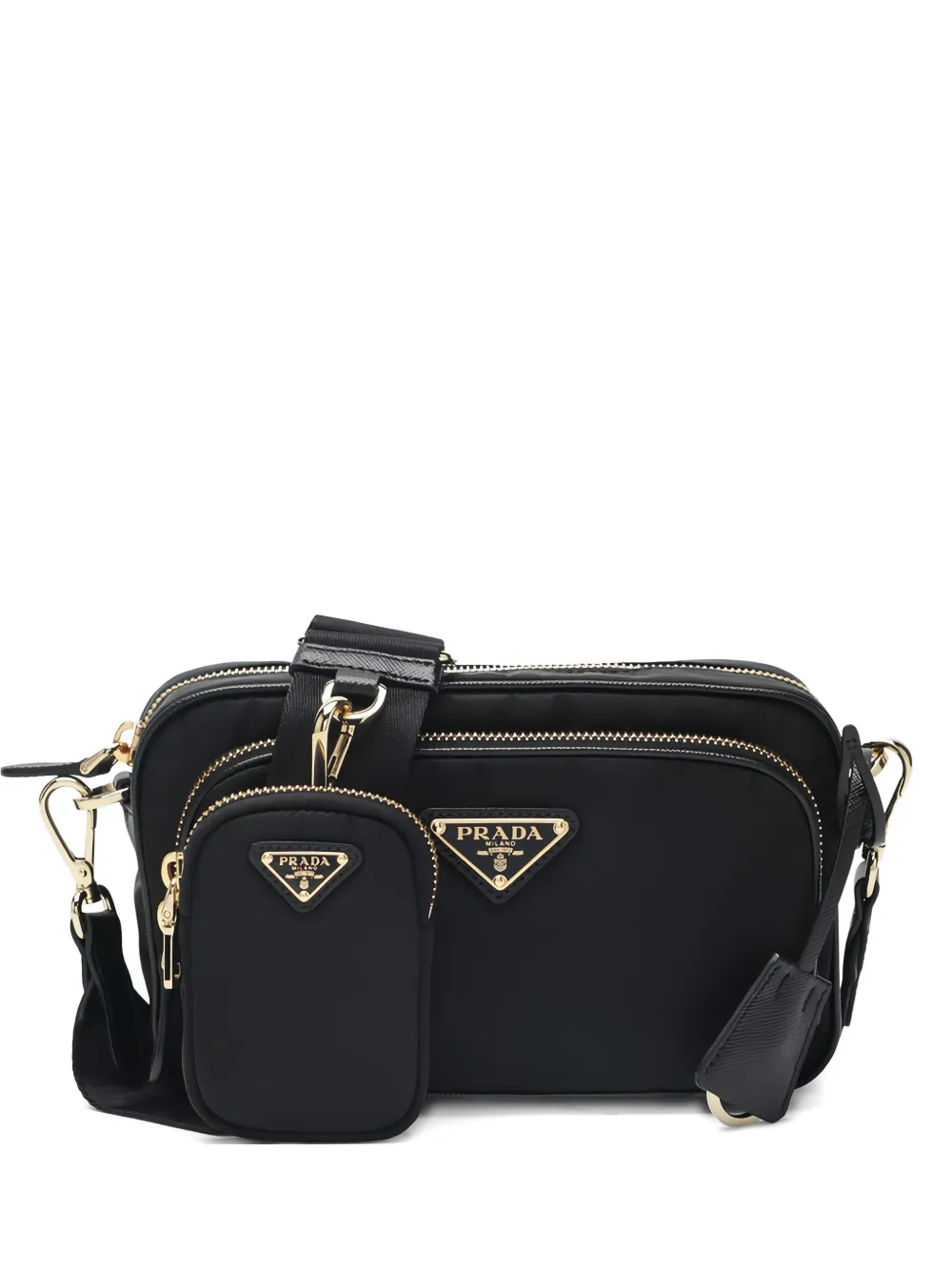 Prada Borsa a tracolla con zip - Nero