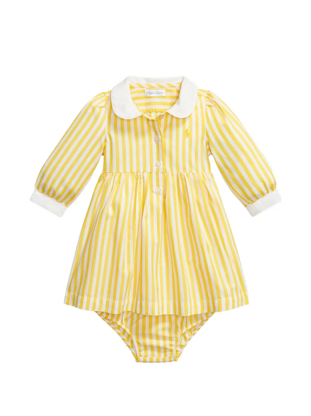 POLO RALPH LAUREN KIDS striped peter-pan collar dress and bloomes set (set of two) - Giallo