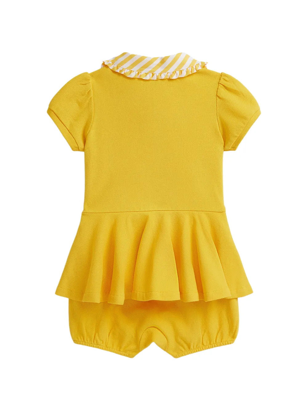  Polo Ralph Lauren Kids Striped Ruffled Shorties - Yellow 
