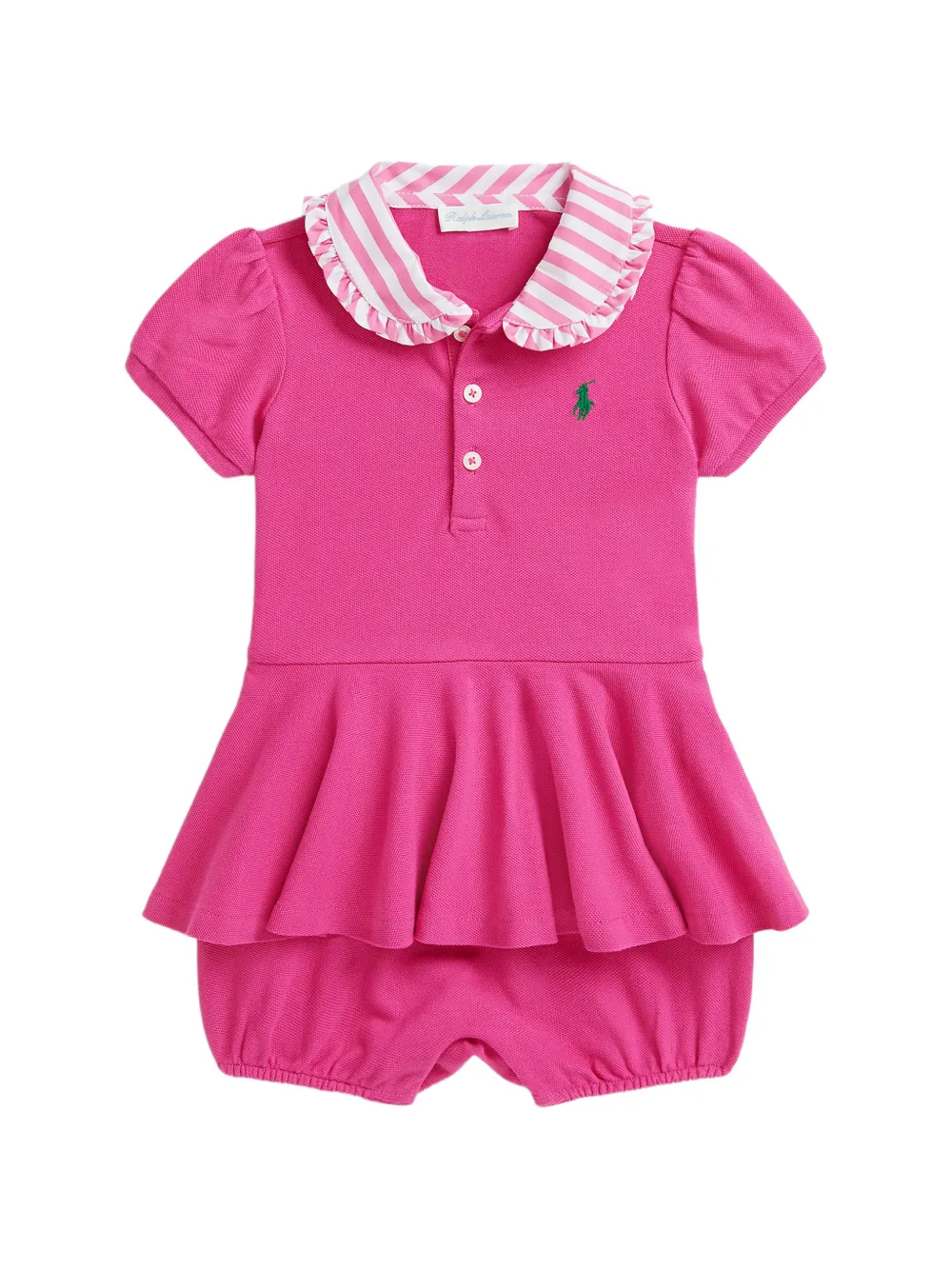POLO RALPH LAUREN KIDS striped ruffled shorties - Rosa