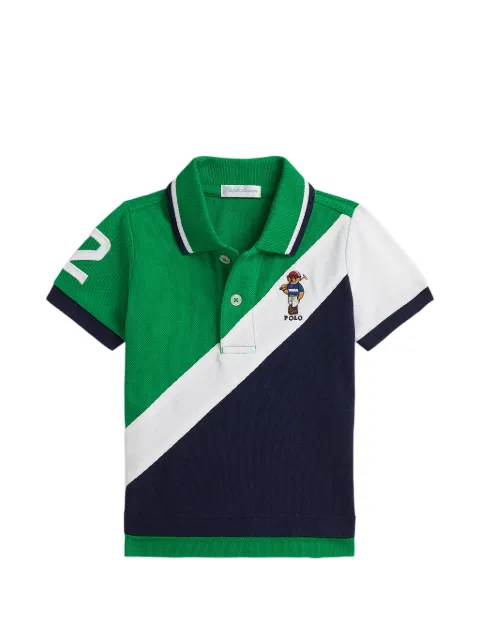 POLO RALPH LAUREN KIDS colourblock embroidered polo shirt