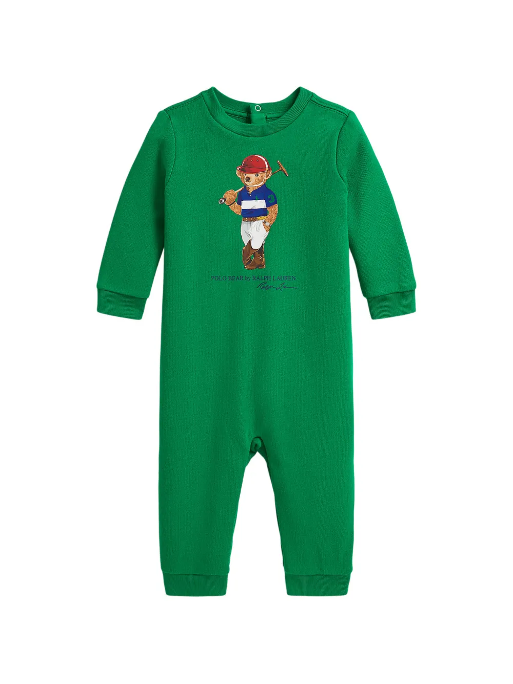 POLO RALPH LAUREN KIDS Polo Bear graphic romper - Verde