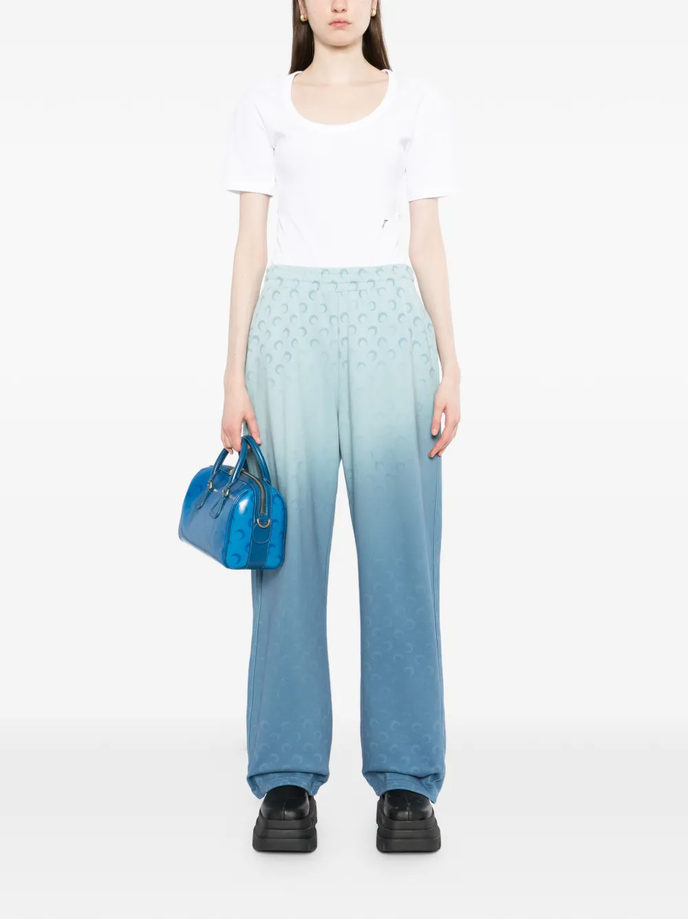 faded-moon fleece track pants