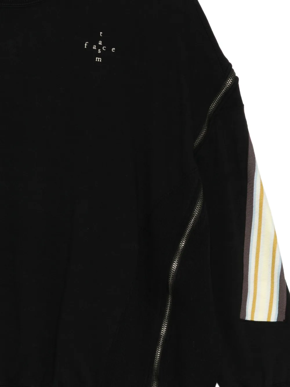  Facetasm Zipped Layered Sweatshirt - Black 