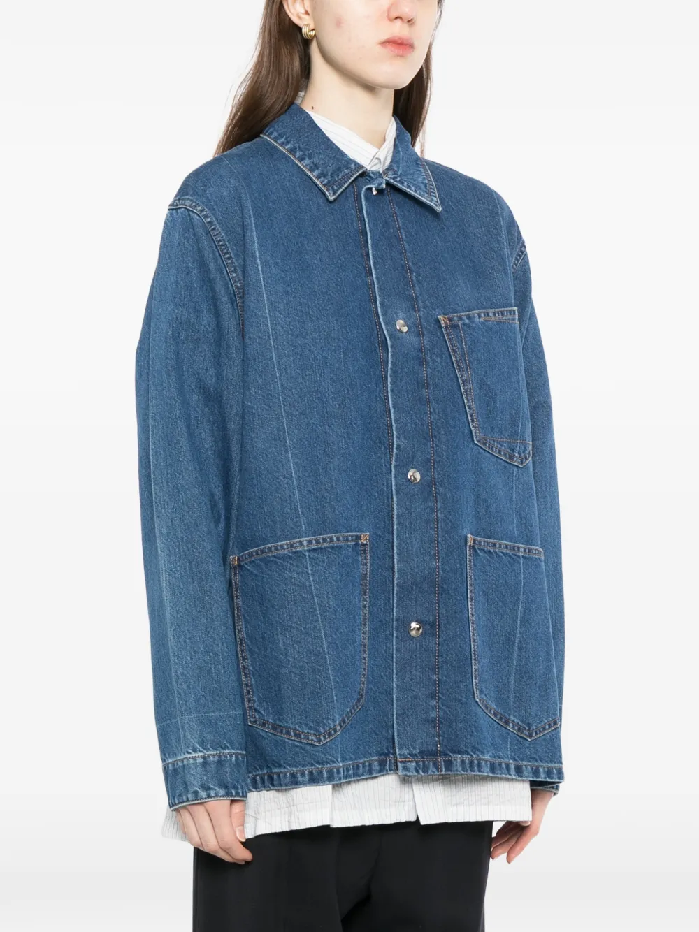  Setchu Exposed-seam Pockets Jacket - Blue 